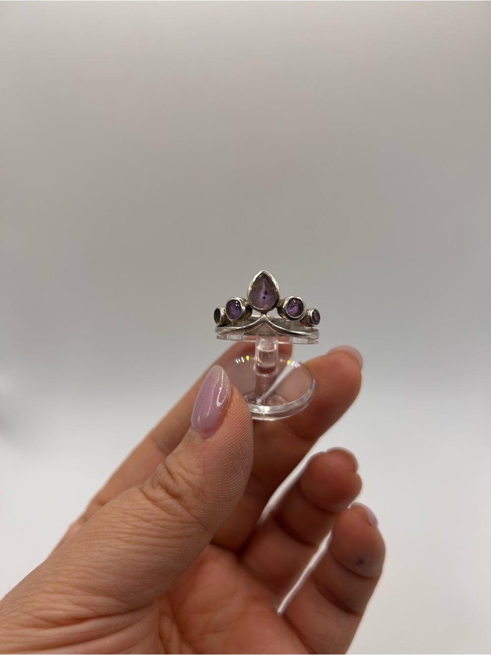 925 Sterling silver amethyst ring size 9
